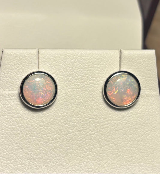 Pearly Pink Earrings -  Sterling Silver