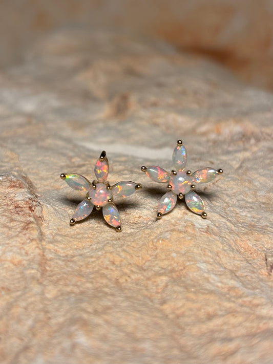 Hibiscus Floral Earring - 9k