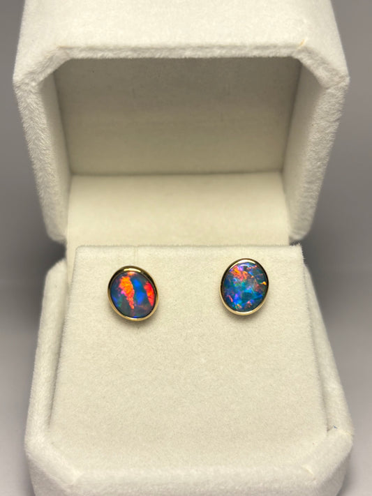 9k Stud Doublet Earrings