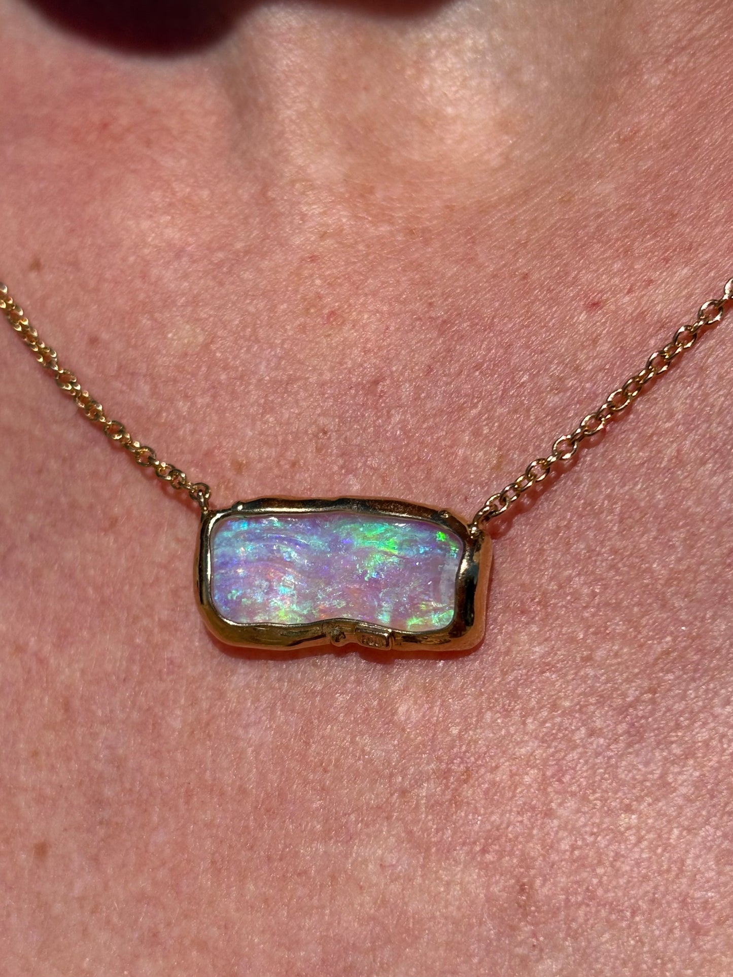 Ancient Wood Fossil Necklace - 18k gold