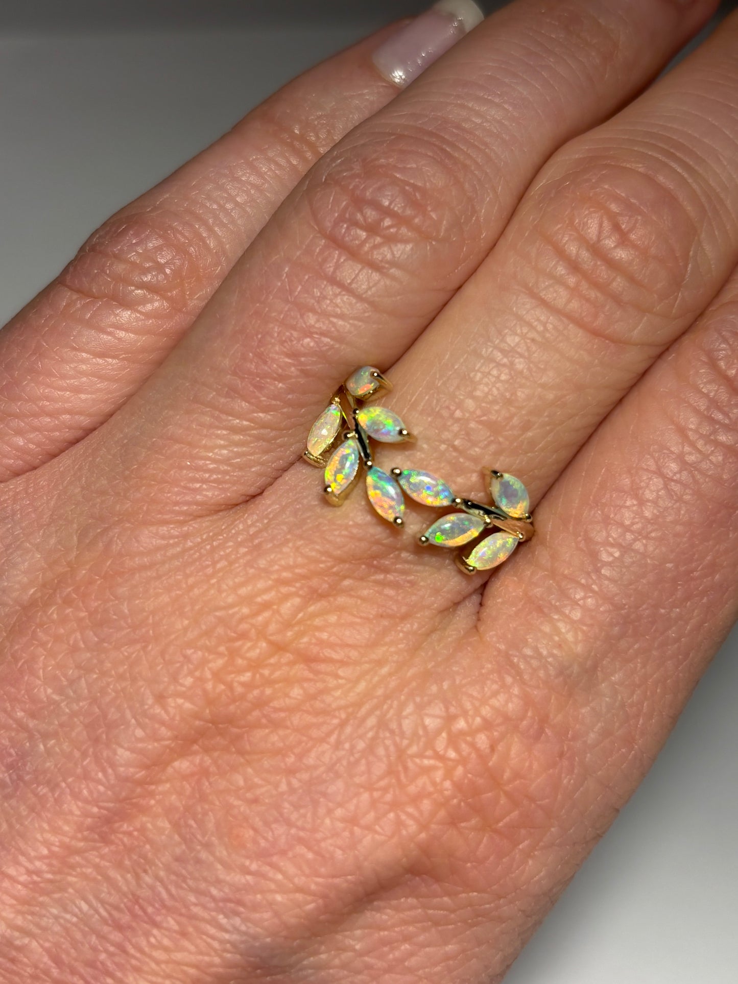 Opal Vine Ring - 9k, Size 6, M