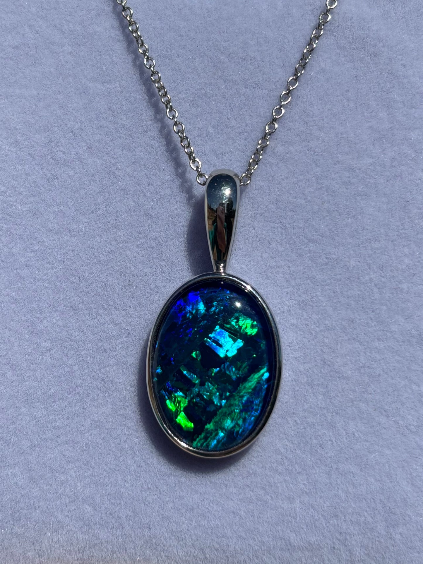 Streaky Blue Pendant - sterling silver
