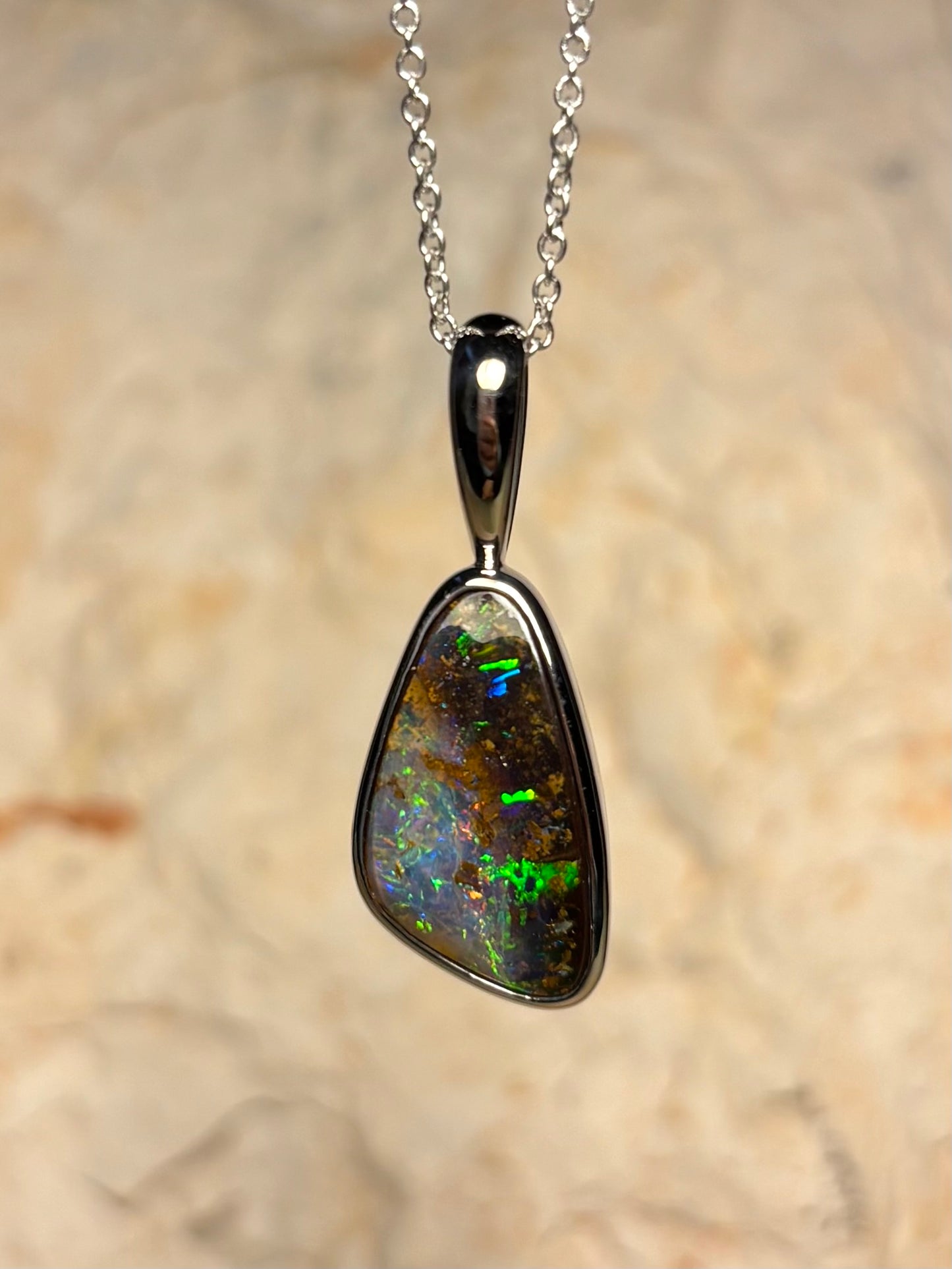 Shimmer Boulder Pendant - sterling silver