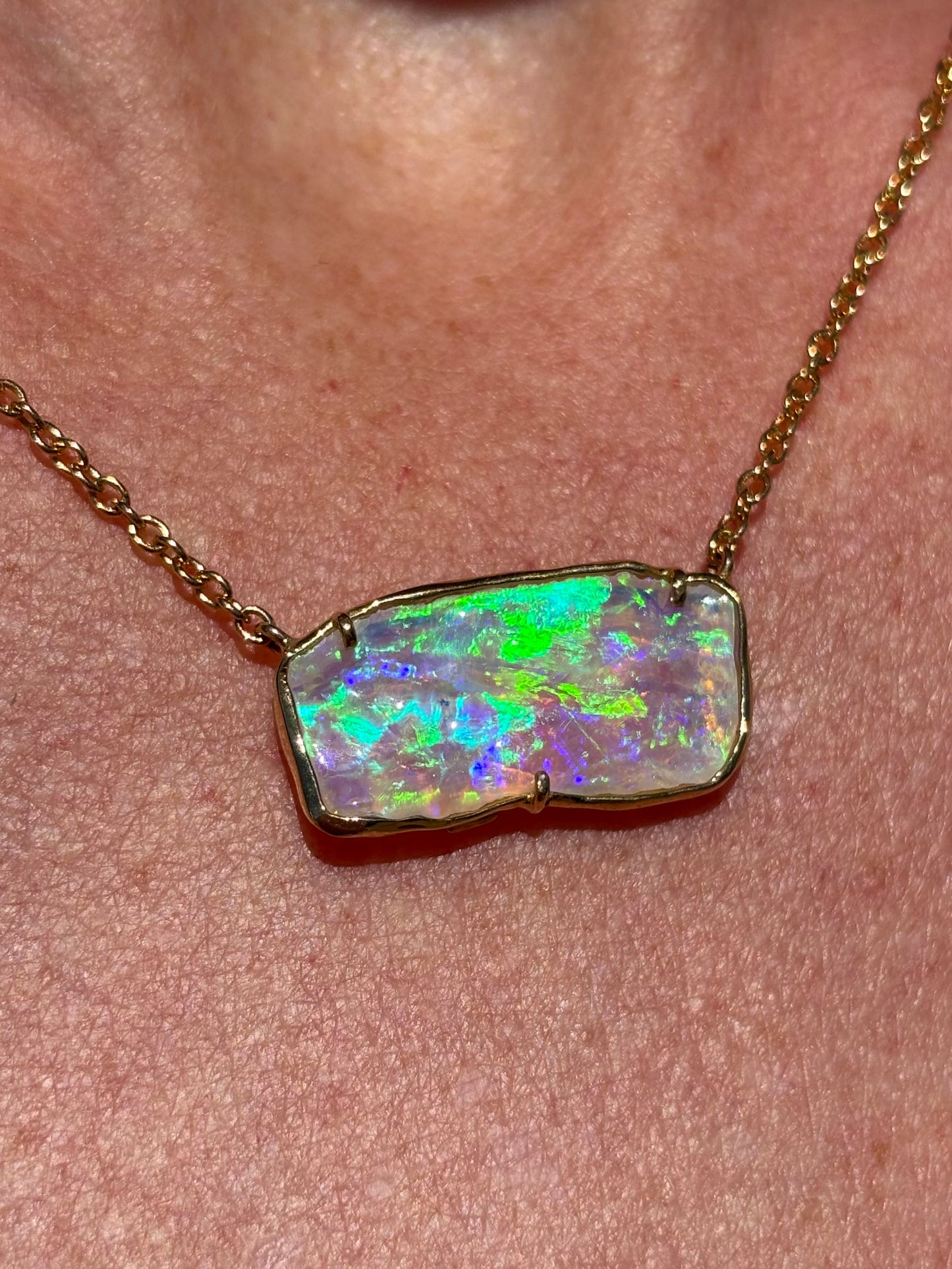 Ancient Wood Fossil Necklace - 18k gold