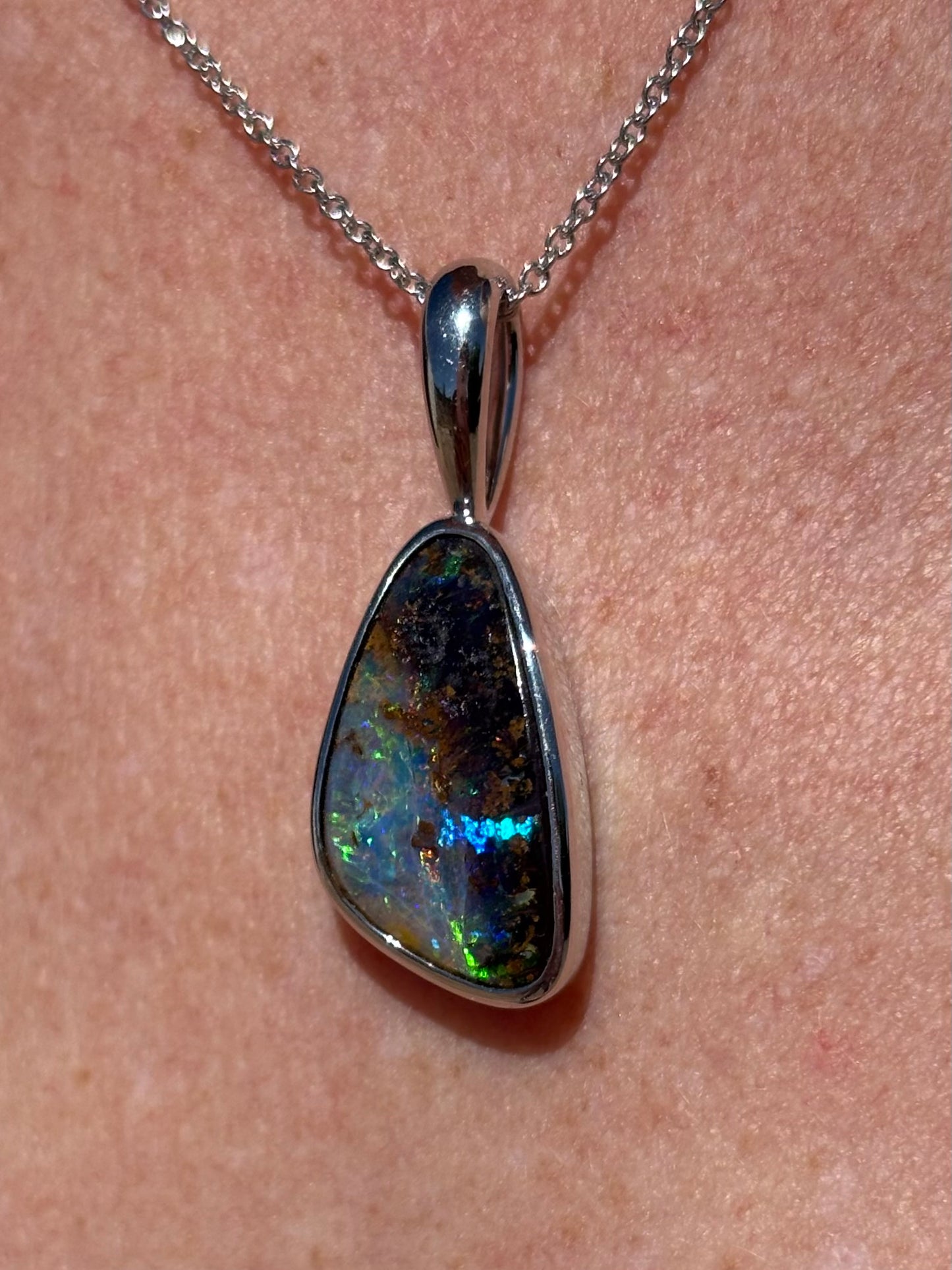 Shimmer Boulder Pendant - sterling silver