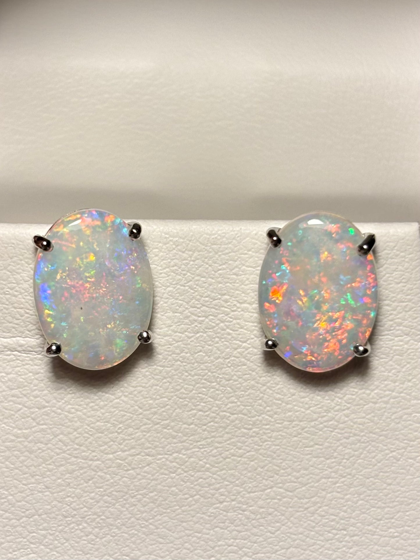 White Confetti Studs - Sterling Silver