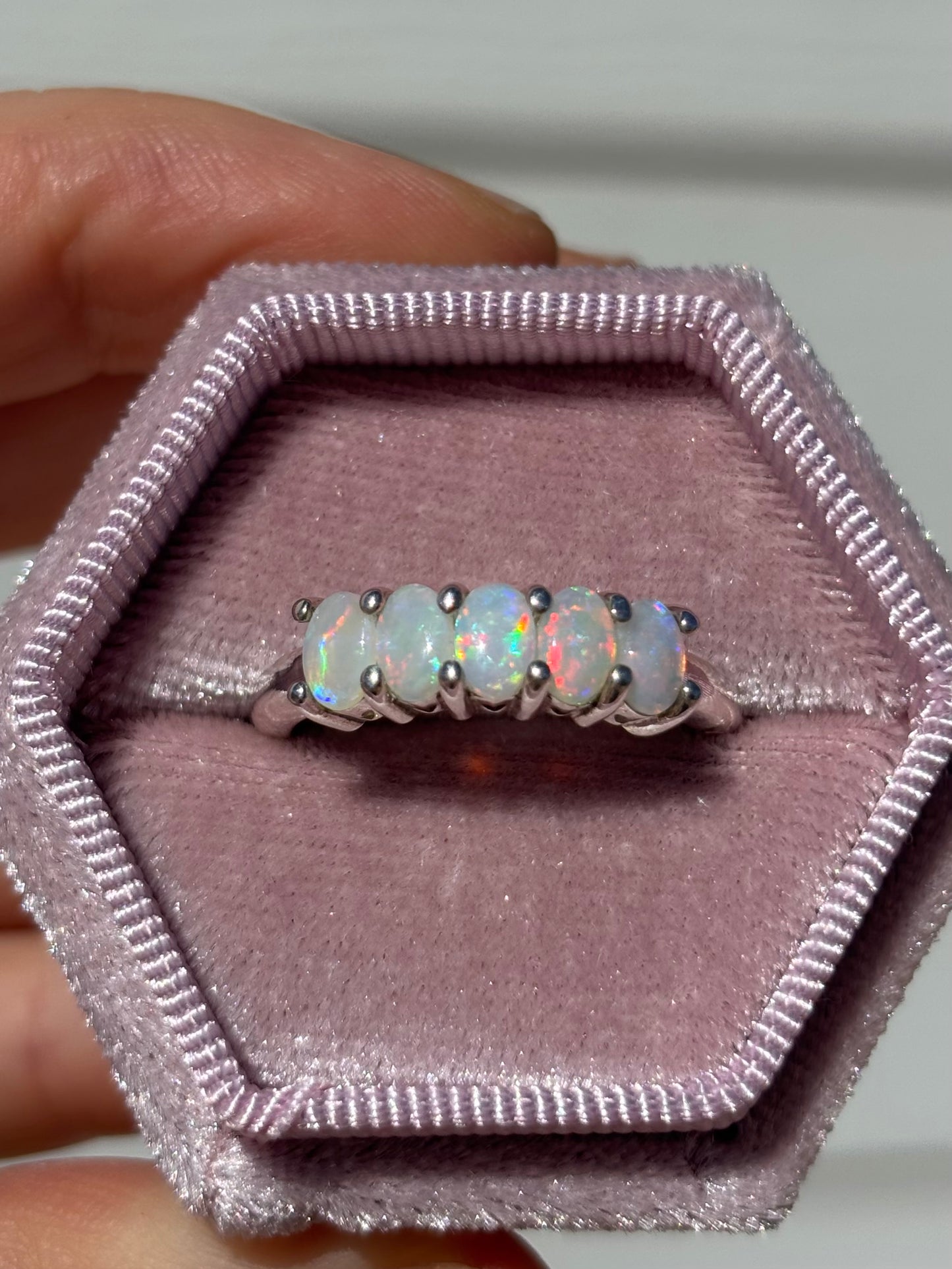 Multi-Stone ♡ Ring - Sterling Silver, Size 8.25, Q