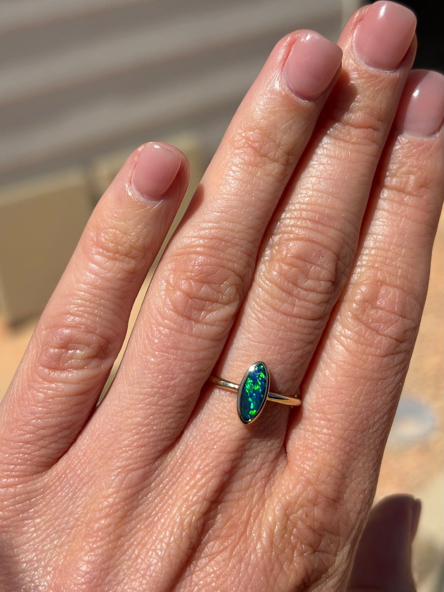 Marquise Ring - 9k gold, size 6.25, M