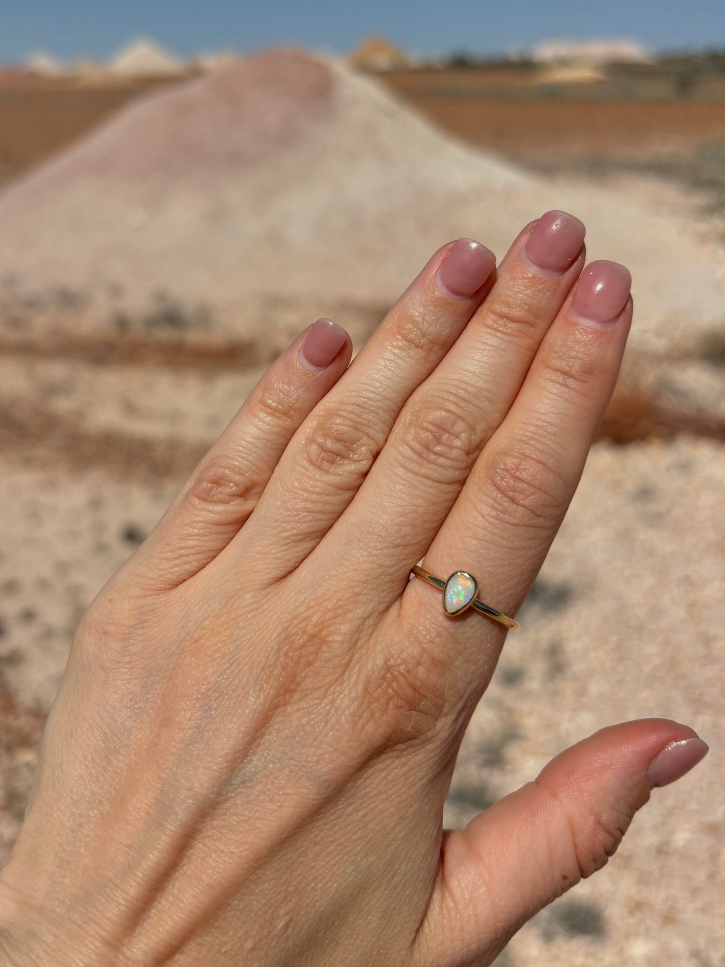 Mermaids Tear - 9k gold ring, size 7.75, P