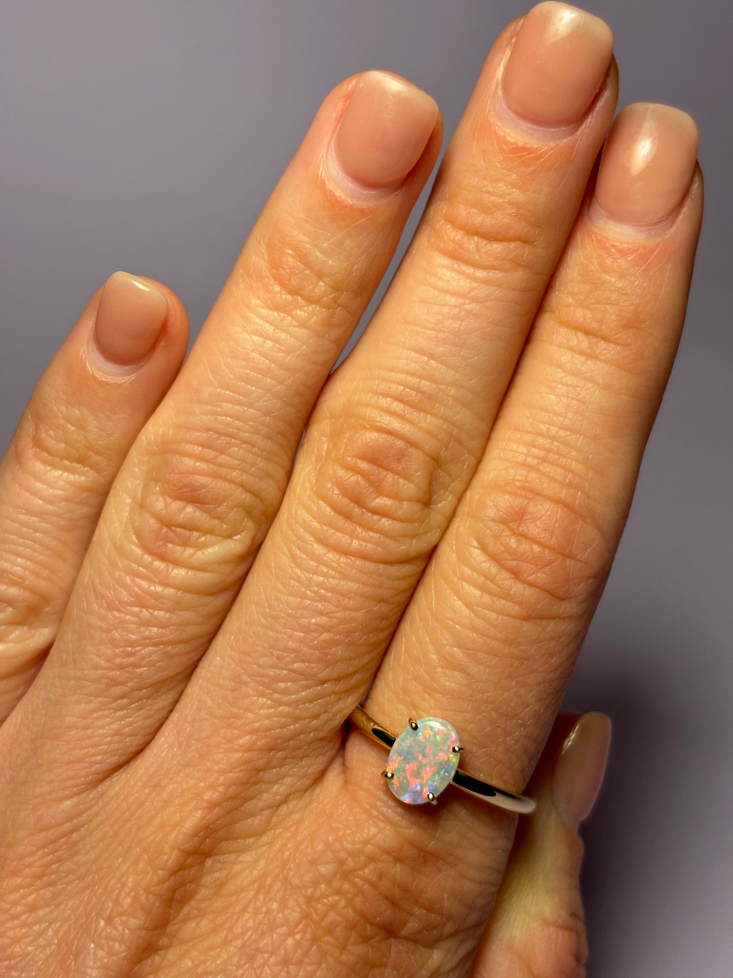 Pink Floral Prong Ring - 9k Gold, Size 9, R 1/2