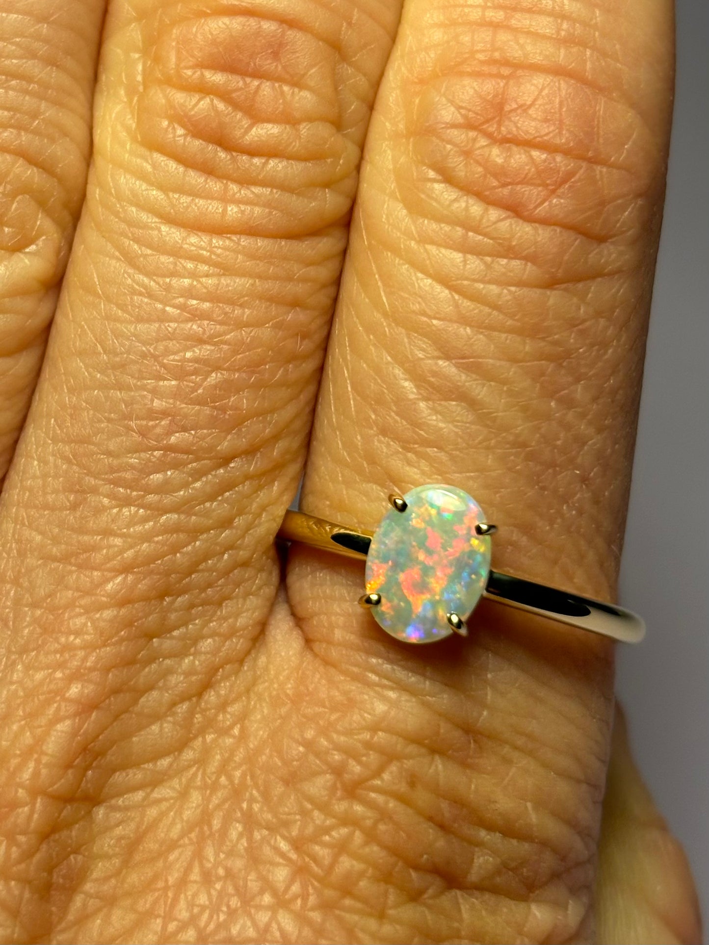 Pink Floral Prong Ring - 9k Gold, Size 9, R 1/2