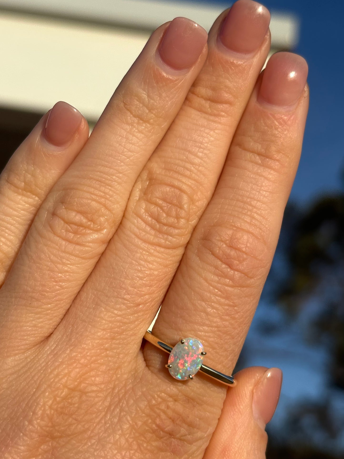 Pink Floral Prong Ring - 9k Gold, Size 9, R 1/2