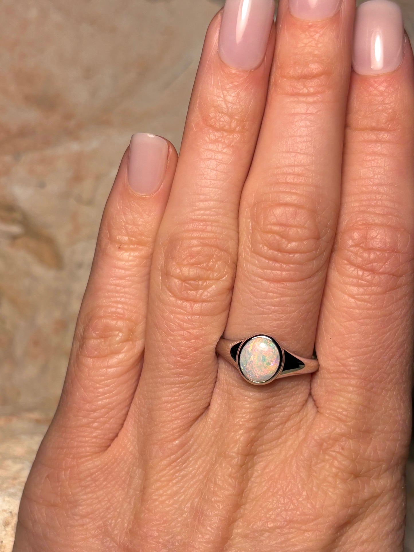 Pink Galah Ring - Sterling Silver, Size 7.25, O