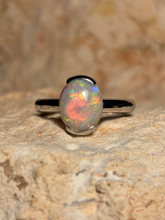 Painted Desert Ring - Sterling Silver, Size 8, Q