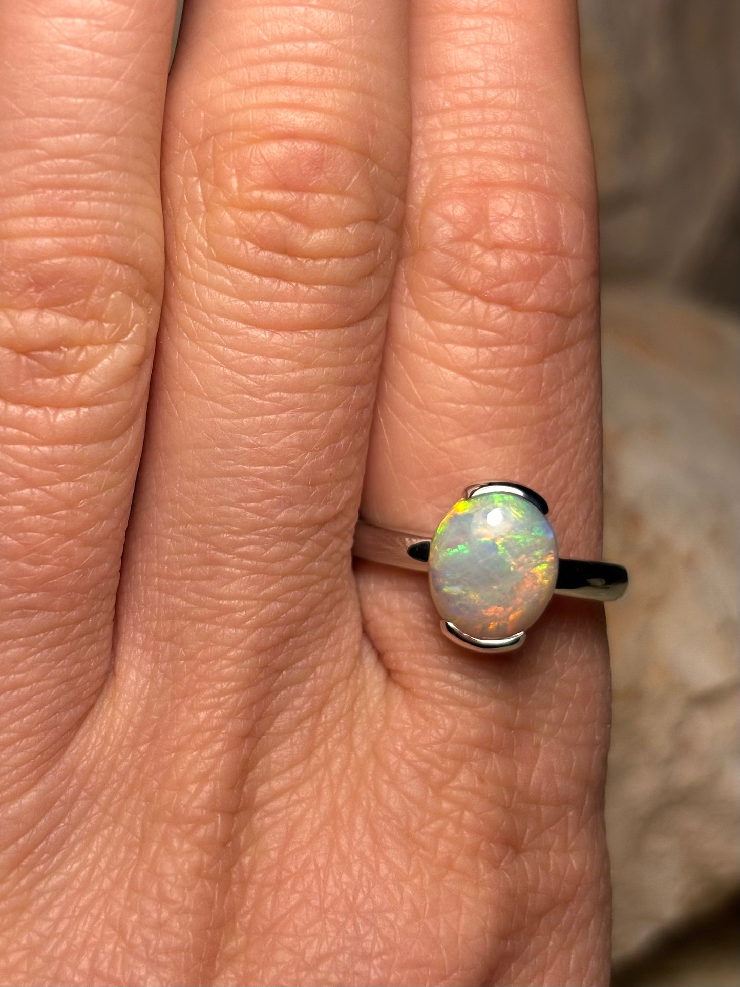 Painted Desert Ring - Sterling Silver, Size 8, Q