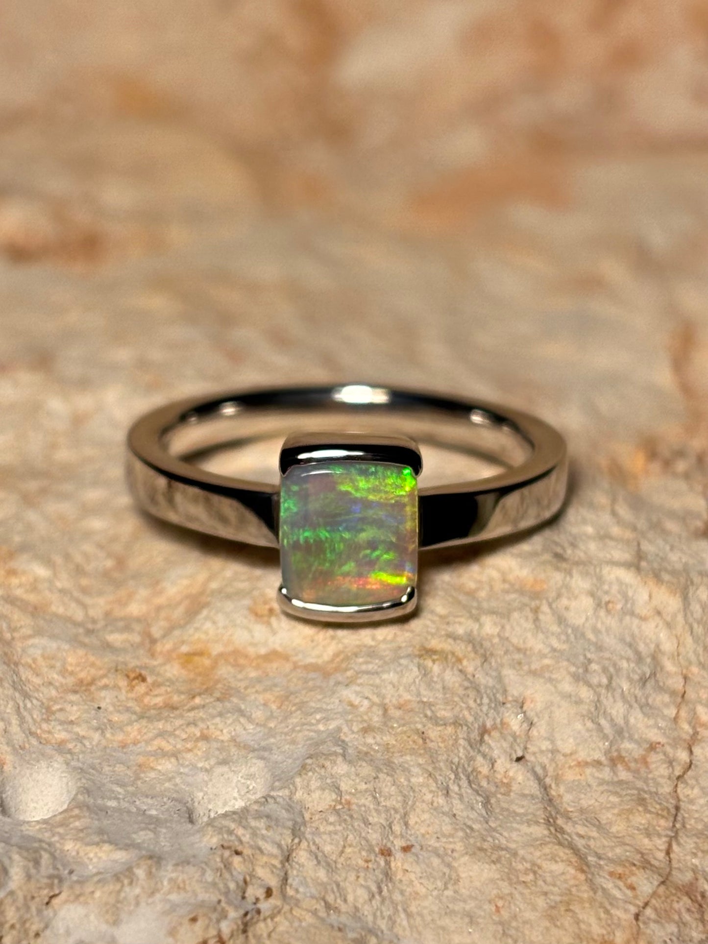 Wattle Glow Ring - Sterling Silver, size 6, M