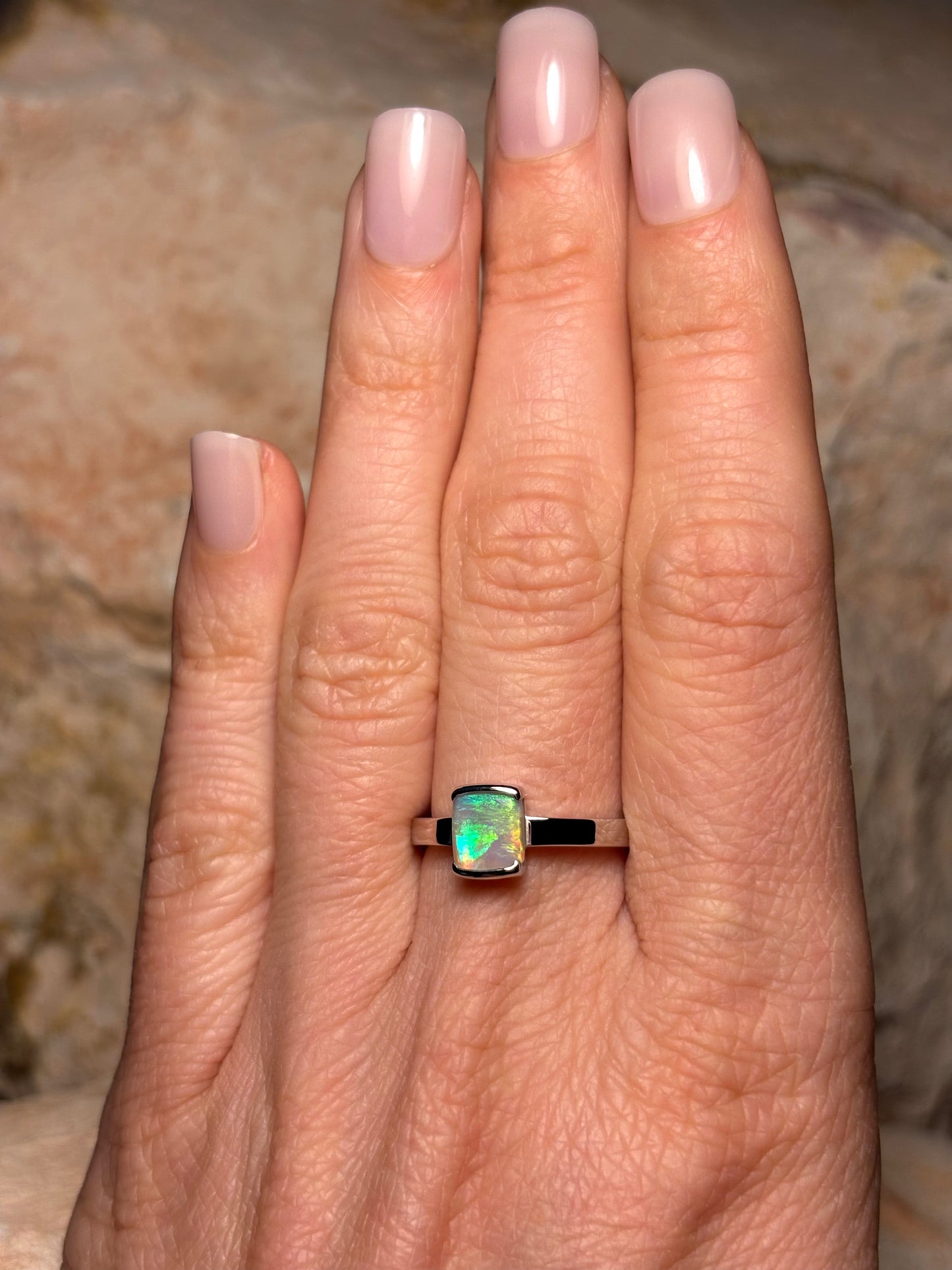 Wattle Glow Ring - Sterling Silver, size 6, M