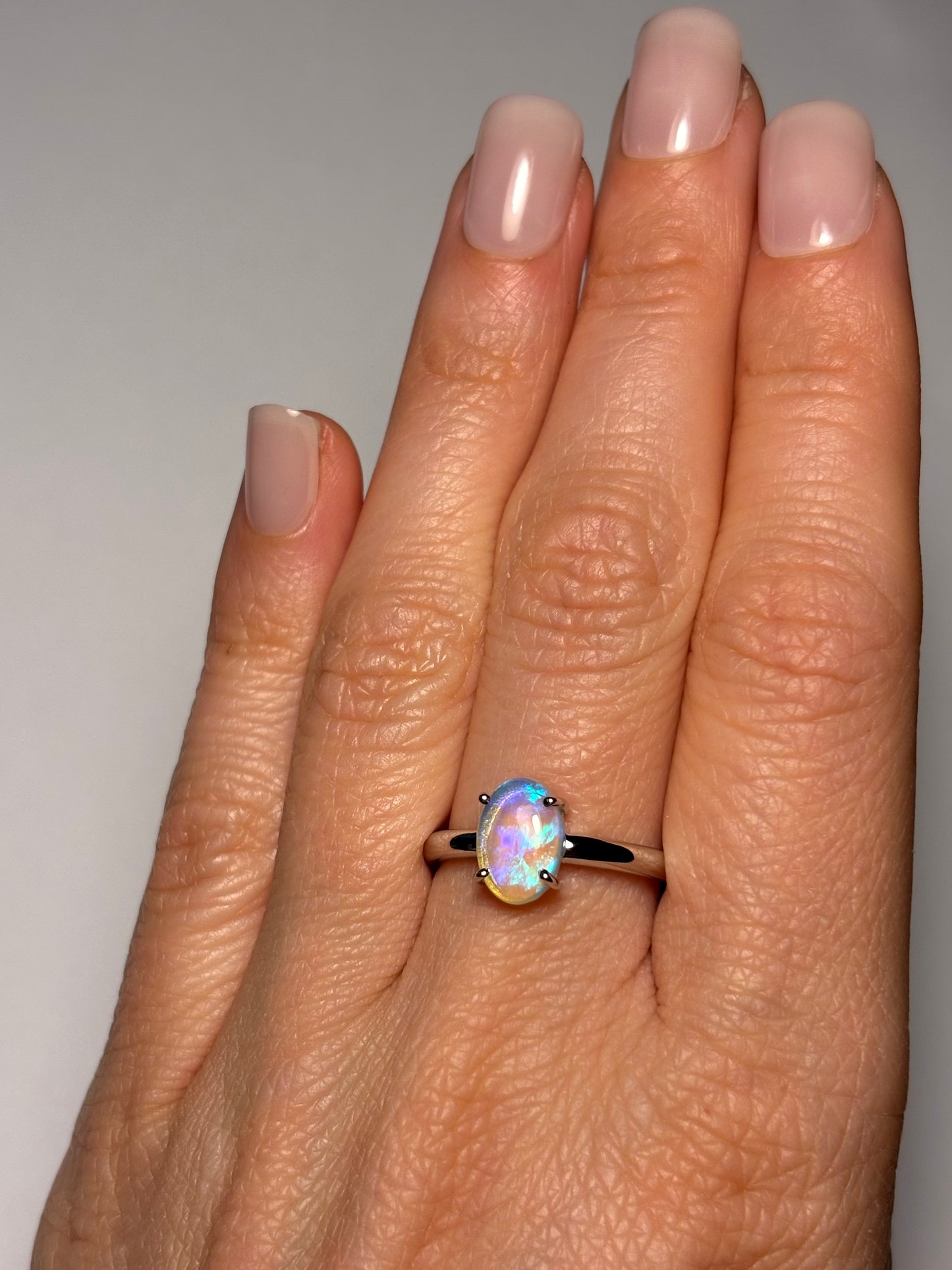 Lagoon Light Ring - Sterling Silver Ring, size 7.25, O