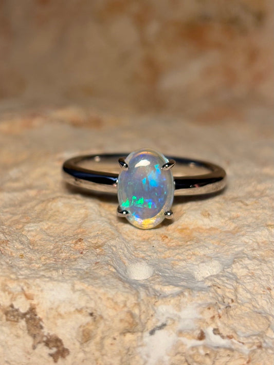 Lagoon Light Ring - Sterling Silver Ring, size 7.25, O