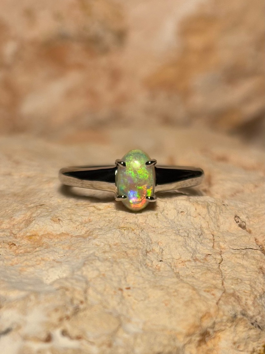 Aussie Aurora Ring - Sterling Silver, Size 4, H 1/2