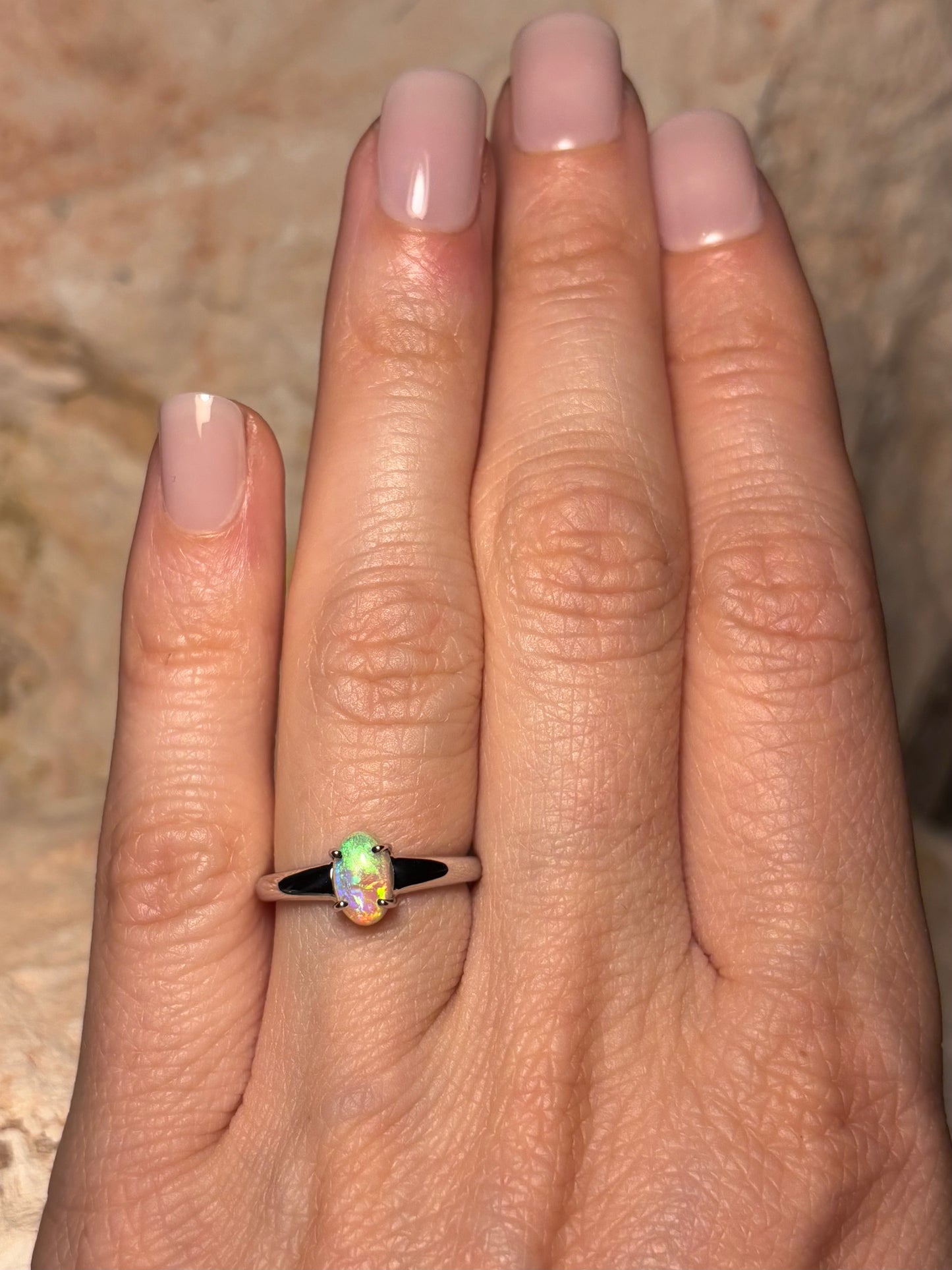 Aussie Aurora Ring - Sterling Silver, Size 4, H 1/2