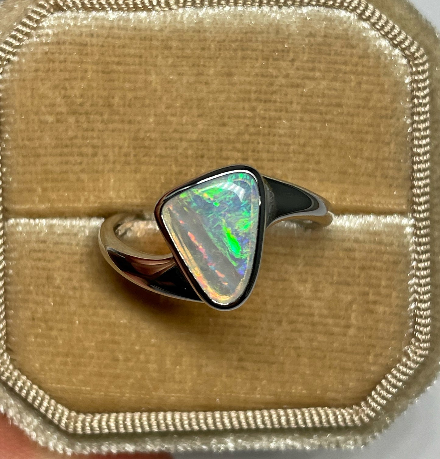 Streaky Rainbow Ring - Sterling Silver, Size 8.25, Q