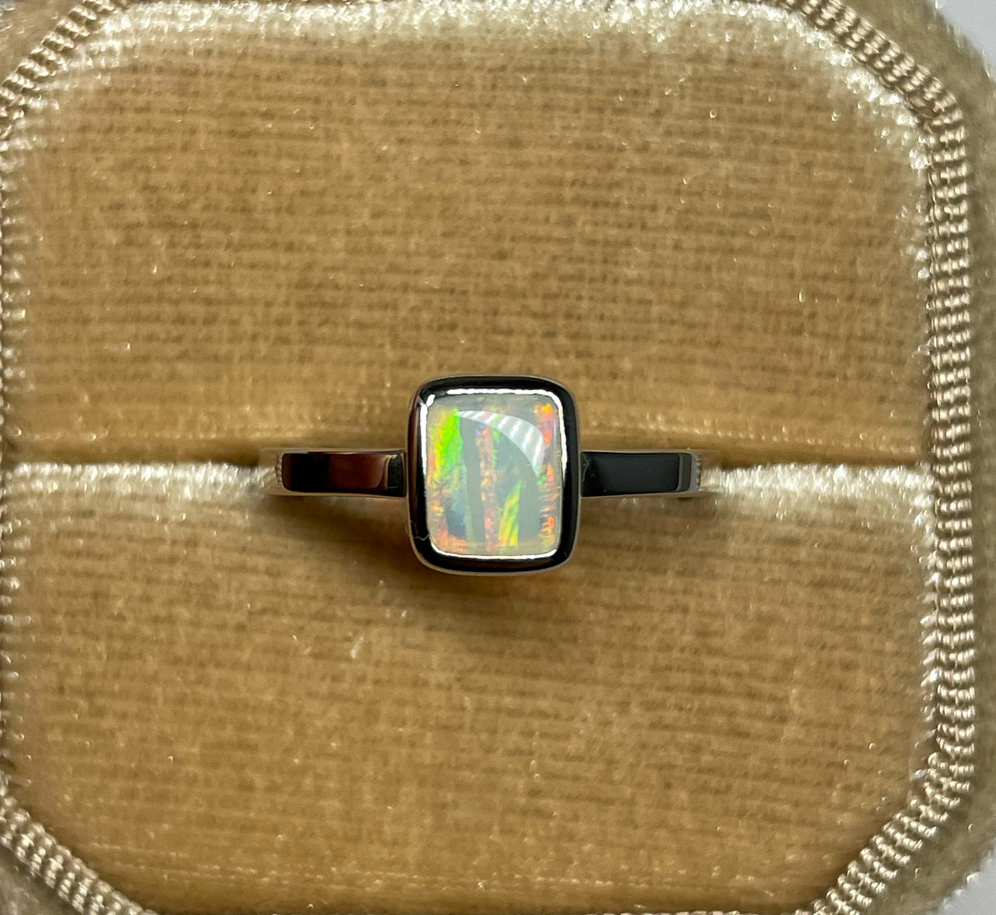 Pastel Rainbow Ring - Sterling Silver, Size 5.5, K 1/2