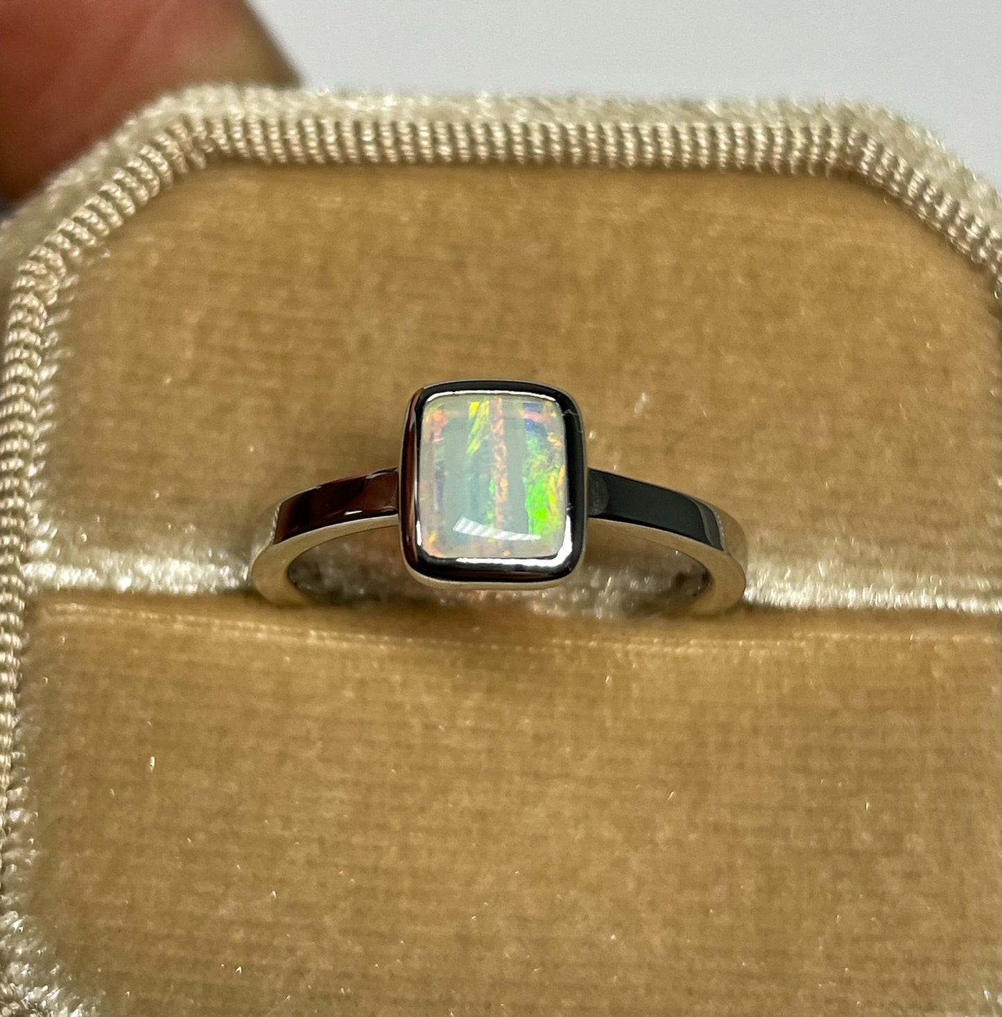 Pastel Rainbow Ring - Sterling Silver, Size 5.5, K 1/2