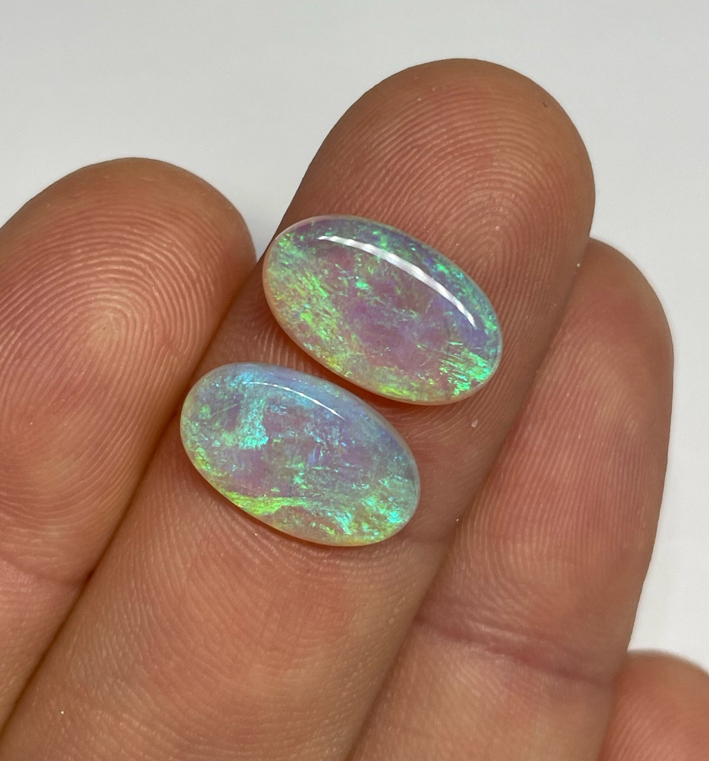 5.4ct Coober Pedy Crystal Opal Pair