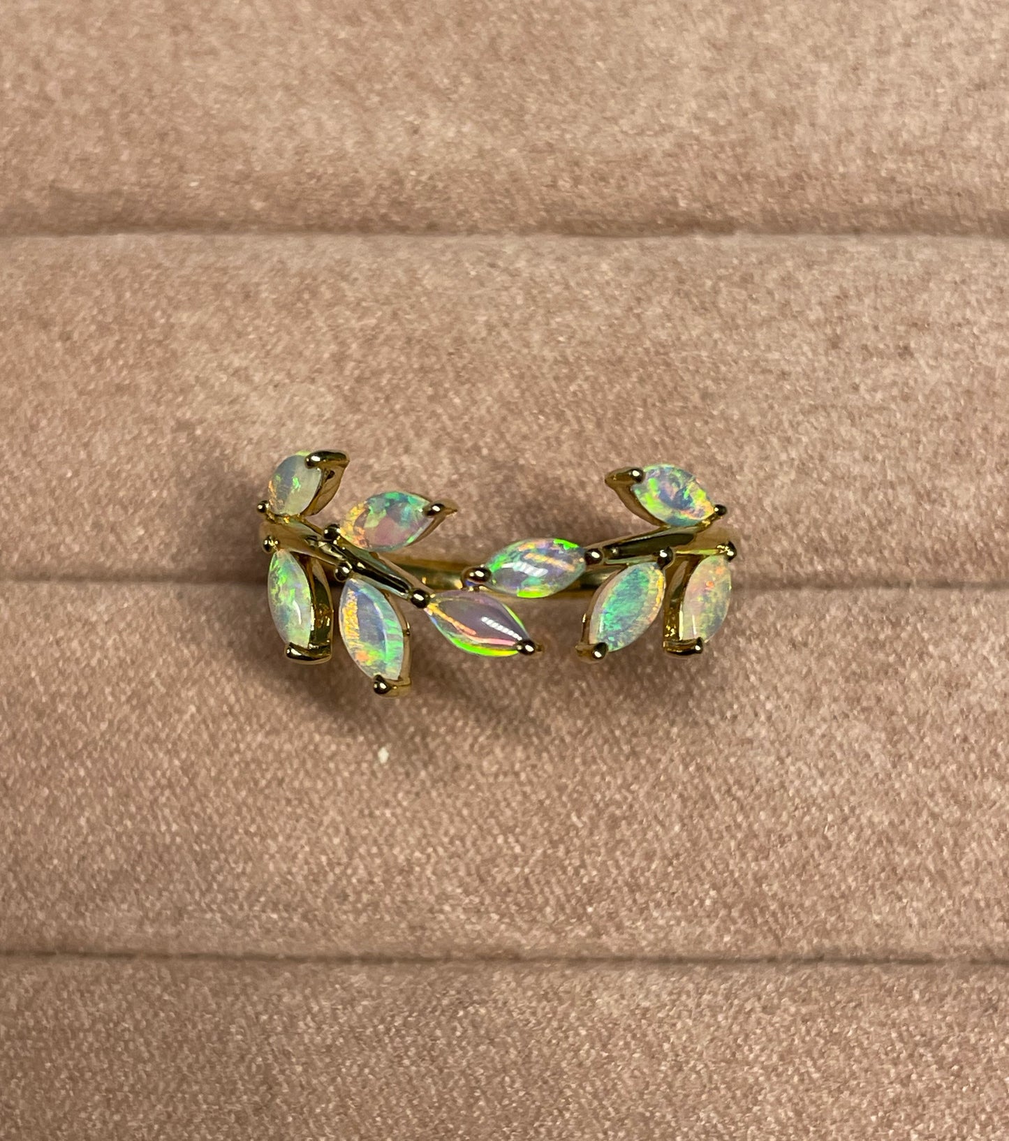 Opal Vine Ring - 9k, Size 8, Q