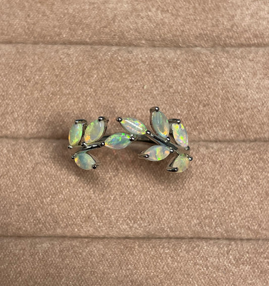 Opal Vine Ring - Sterling Silver, Size 6.75, N