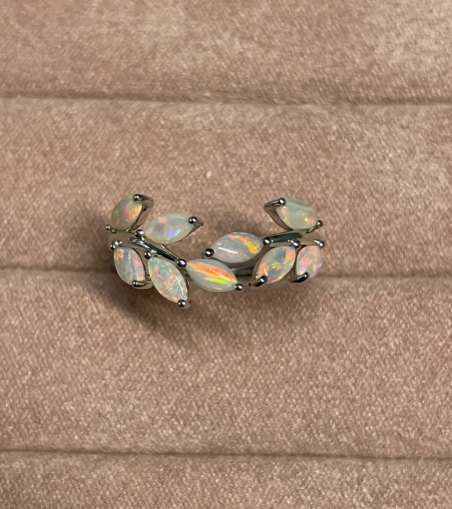 Opal Vine Ring - Sterling Silver, Size 6, M