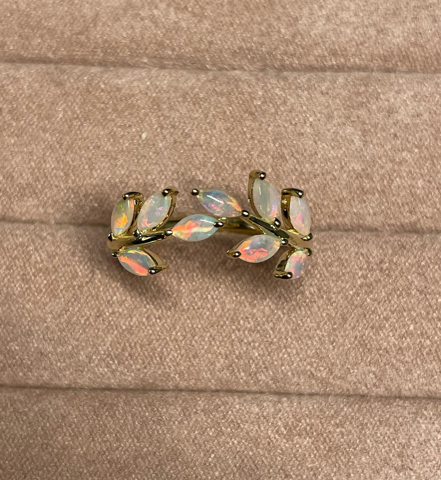 Opal Vine Ring - 9k, Size 7, O