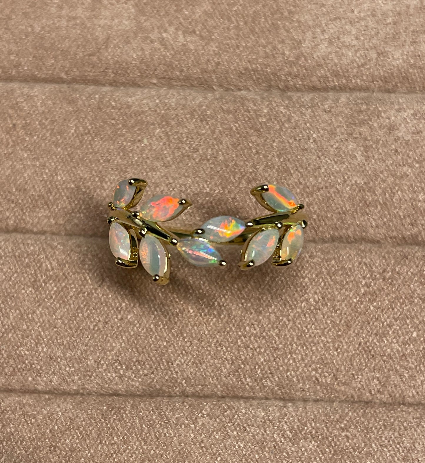 Opal Vine Ring - 9k, Size 7, O