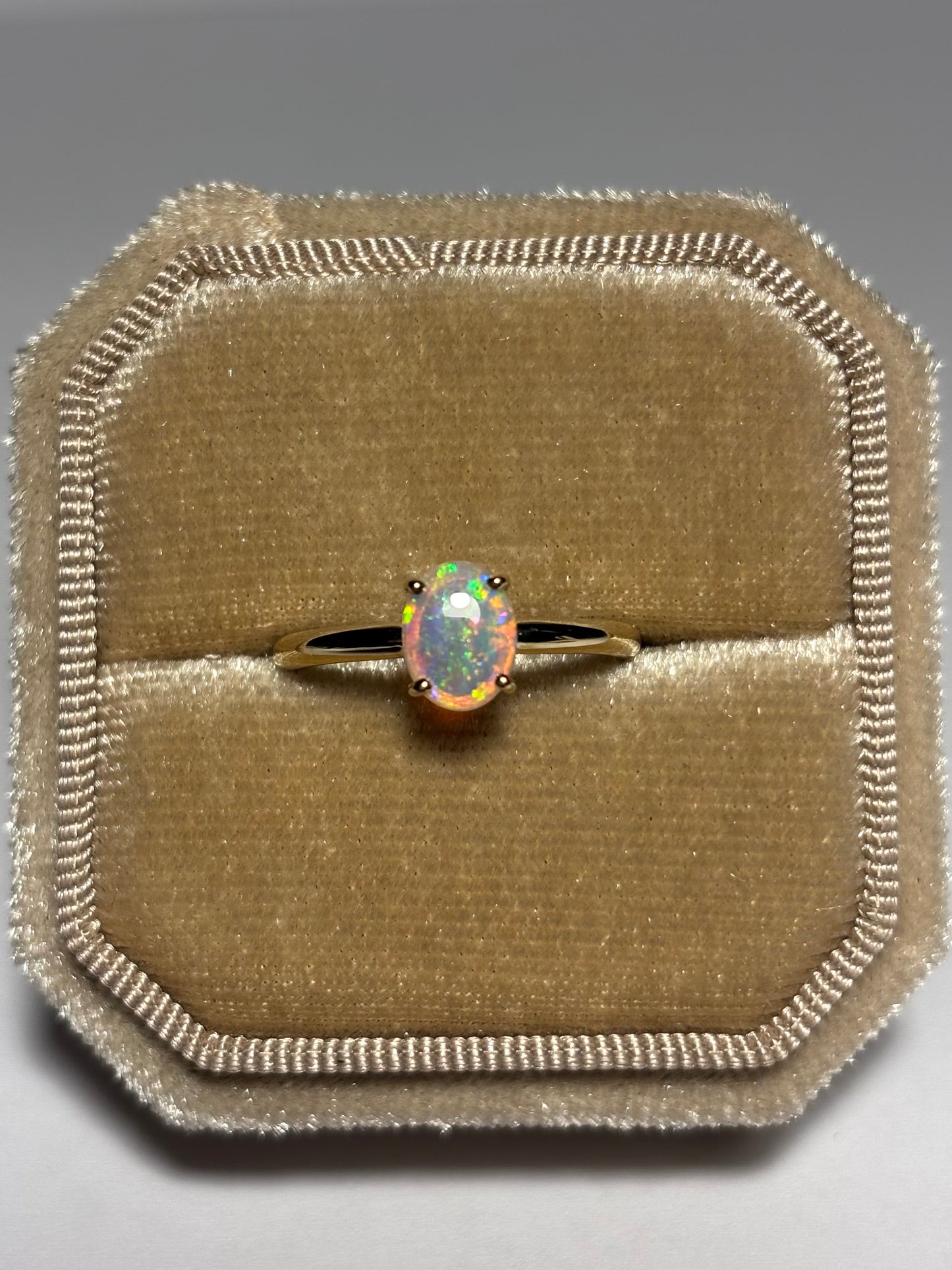 Luminous Opal Ring - 9k, Size 5, K