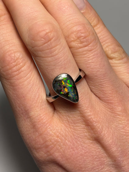 Internal Flame Ring - Sterling Silver, Size 7.75, P