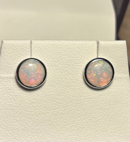 Pearly Pink Earrings -  Sterling Silver