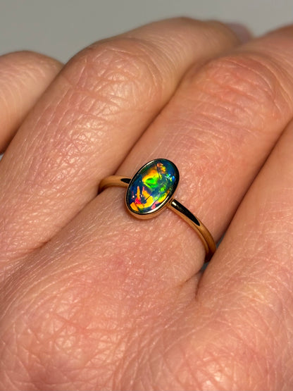 Eclipse Doublet - 9k gold ring, size 5.5, K