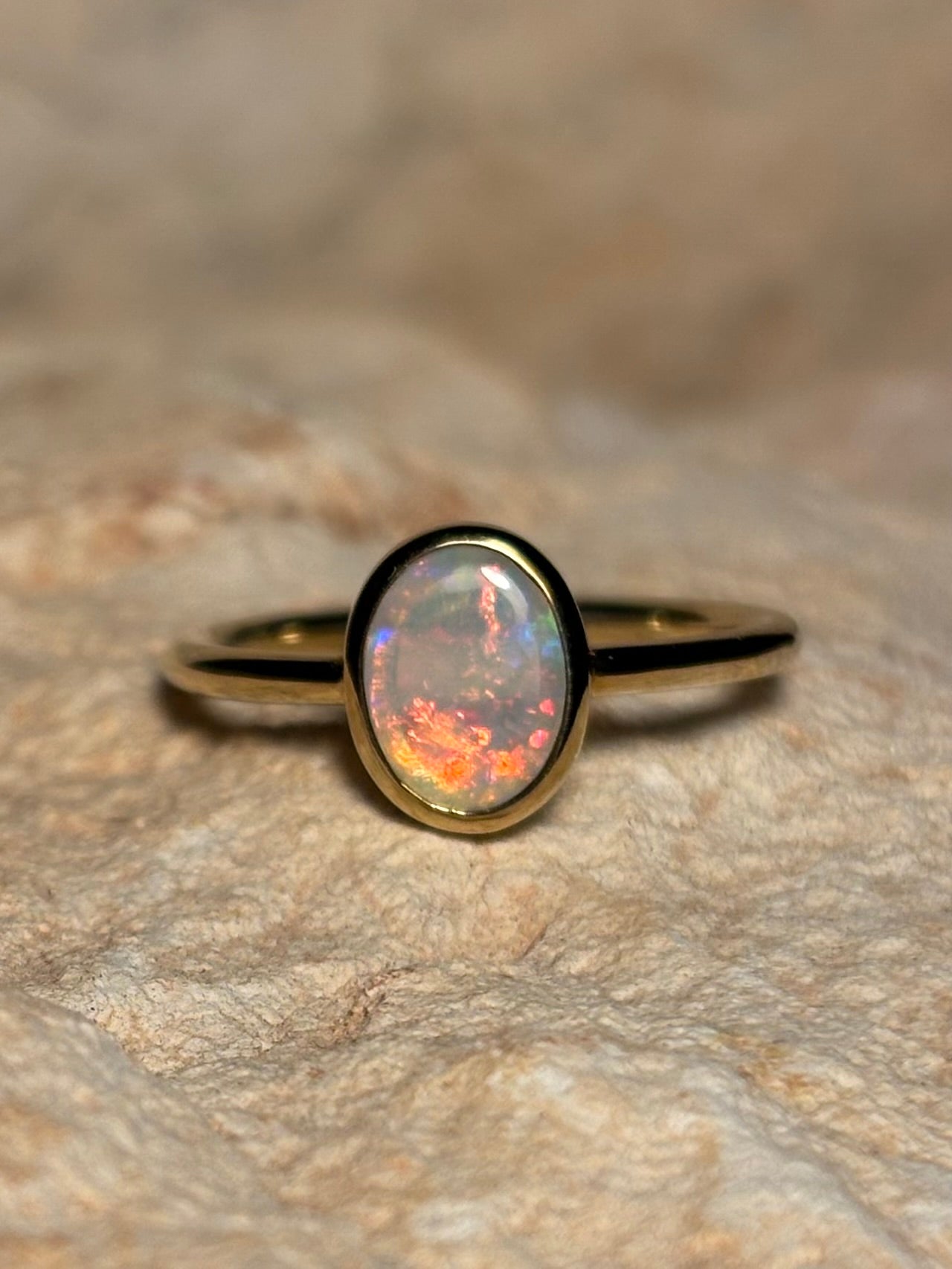 Speckled Pink Ring - 9k, Size 4, H 1/2