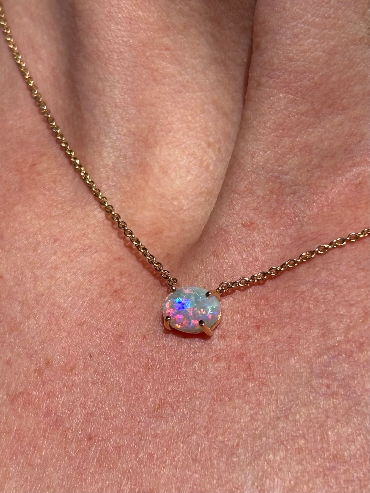 Rainbow Flash Necklace - 14k