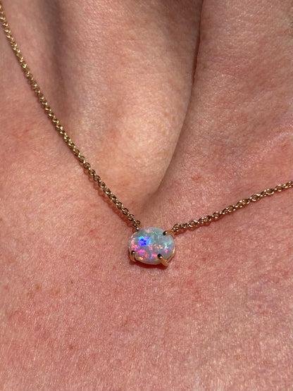 Rainbow Flash Necklace - 14k