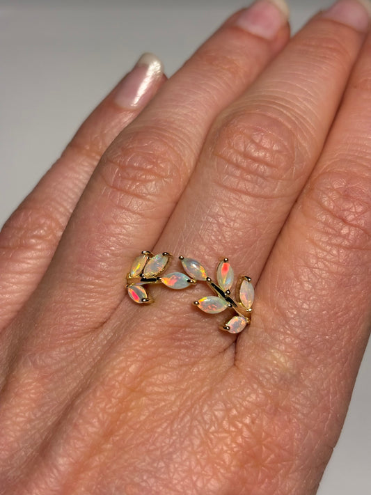 Opal Vine Ring - 9k, Size 7, O