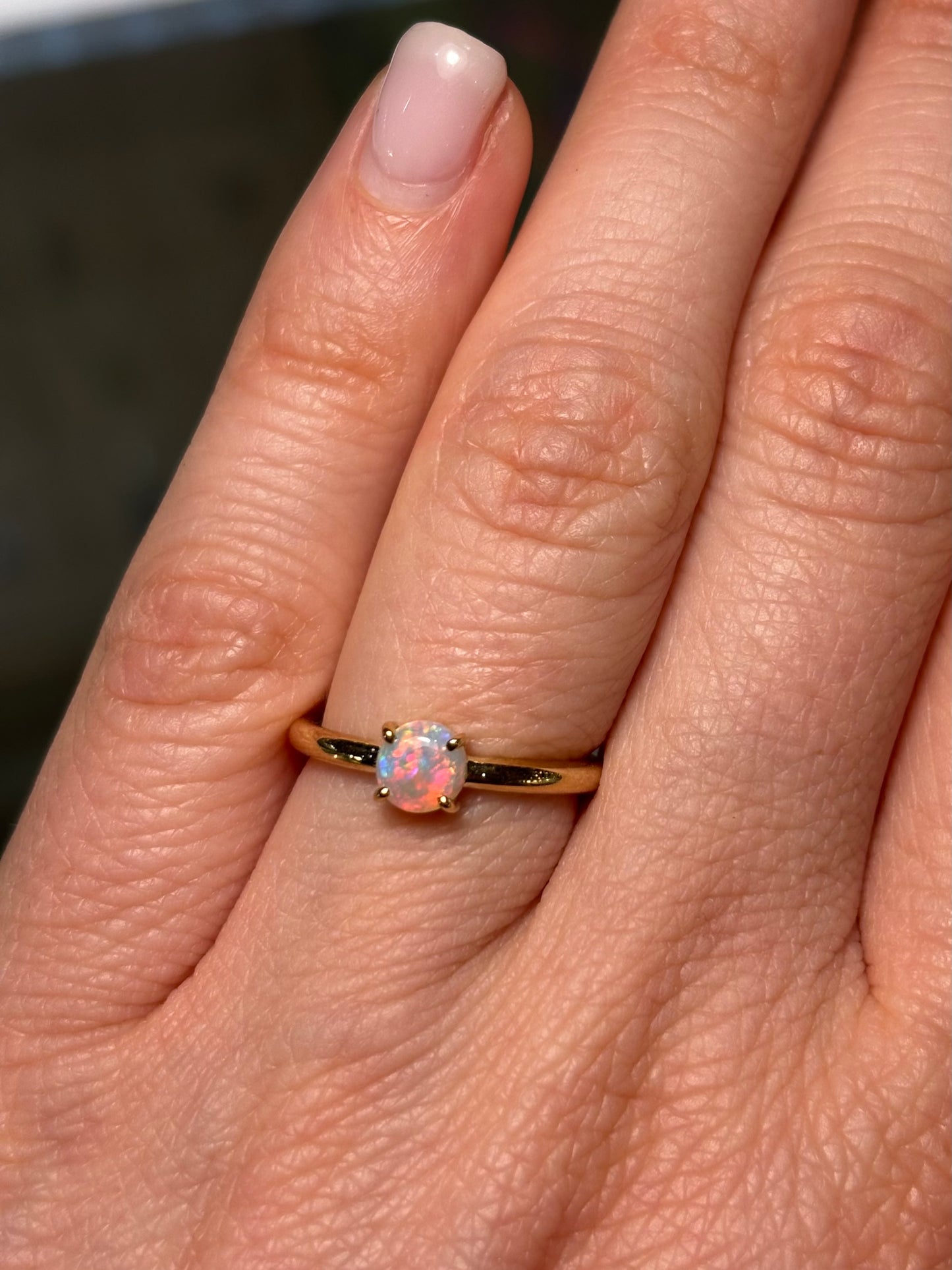 Pink Petite Ring - 9k, Size 4, H 1/2