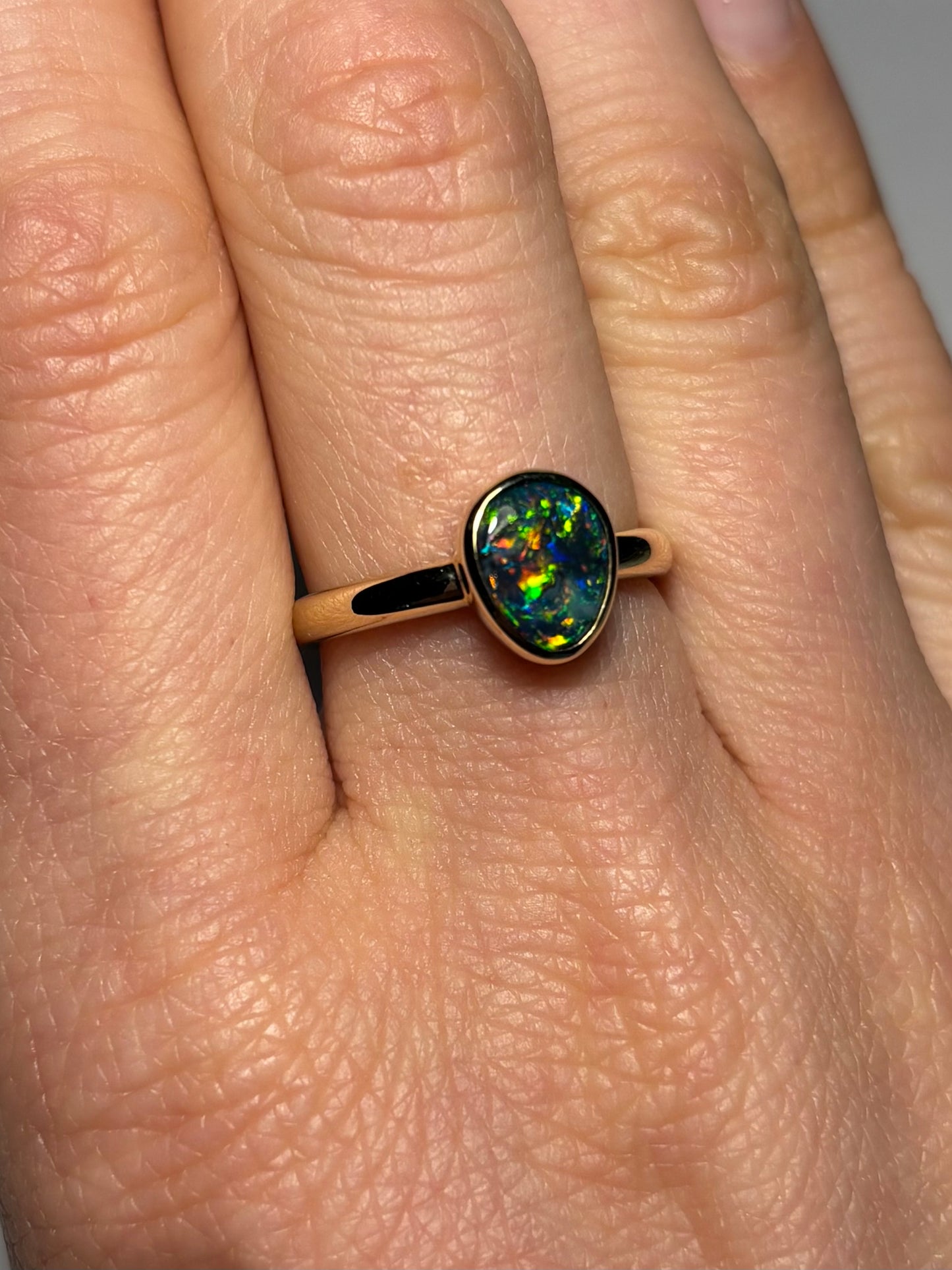 Peacock Ring - 14k Size 6, M