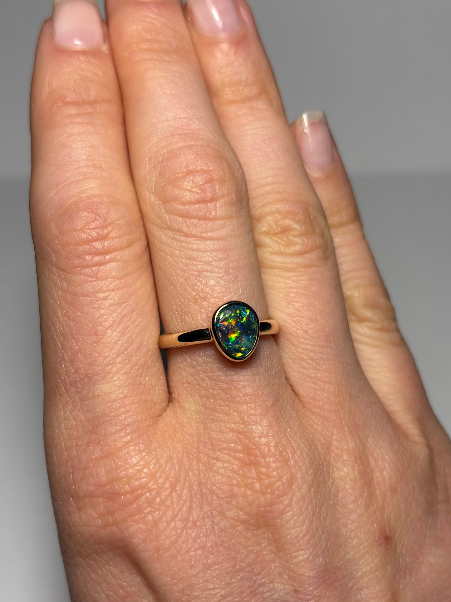 Peacock Ring - 14k Size 6, M
