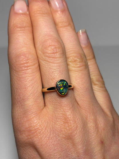 Peacock Ring - 14k Size 6, M