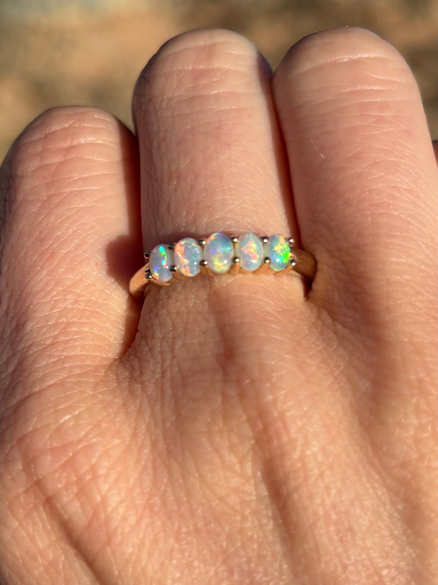 Opal Sherbet Ring - 14k Size 7, O