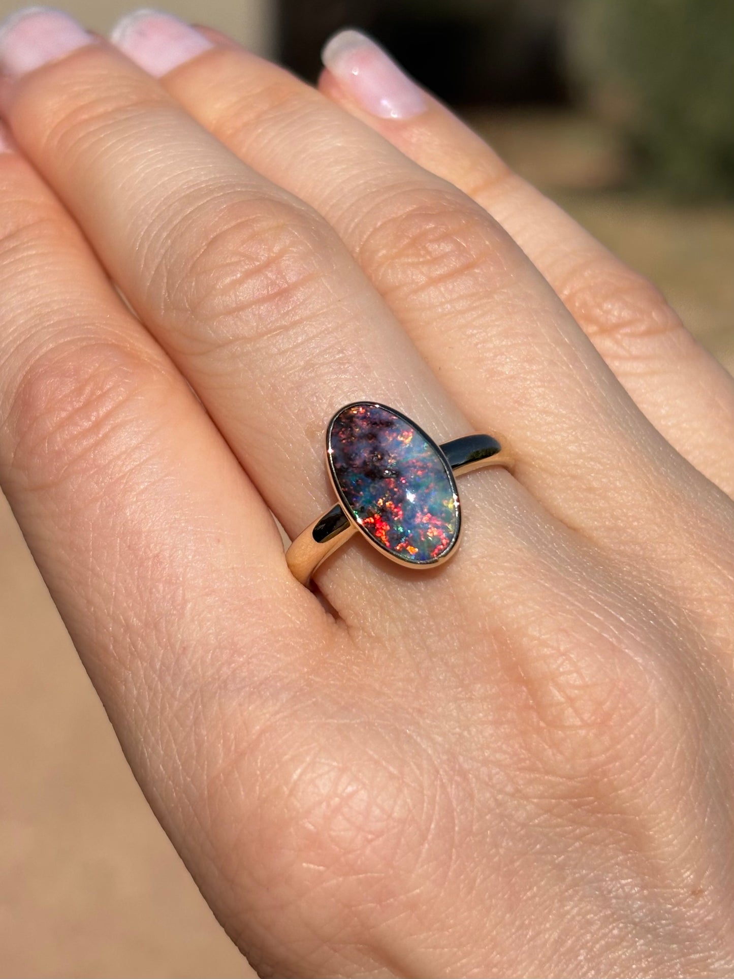 Firestone Ring - 14K Size 8, Q