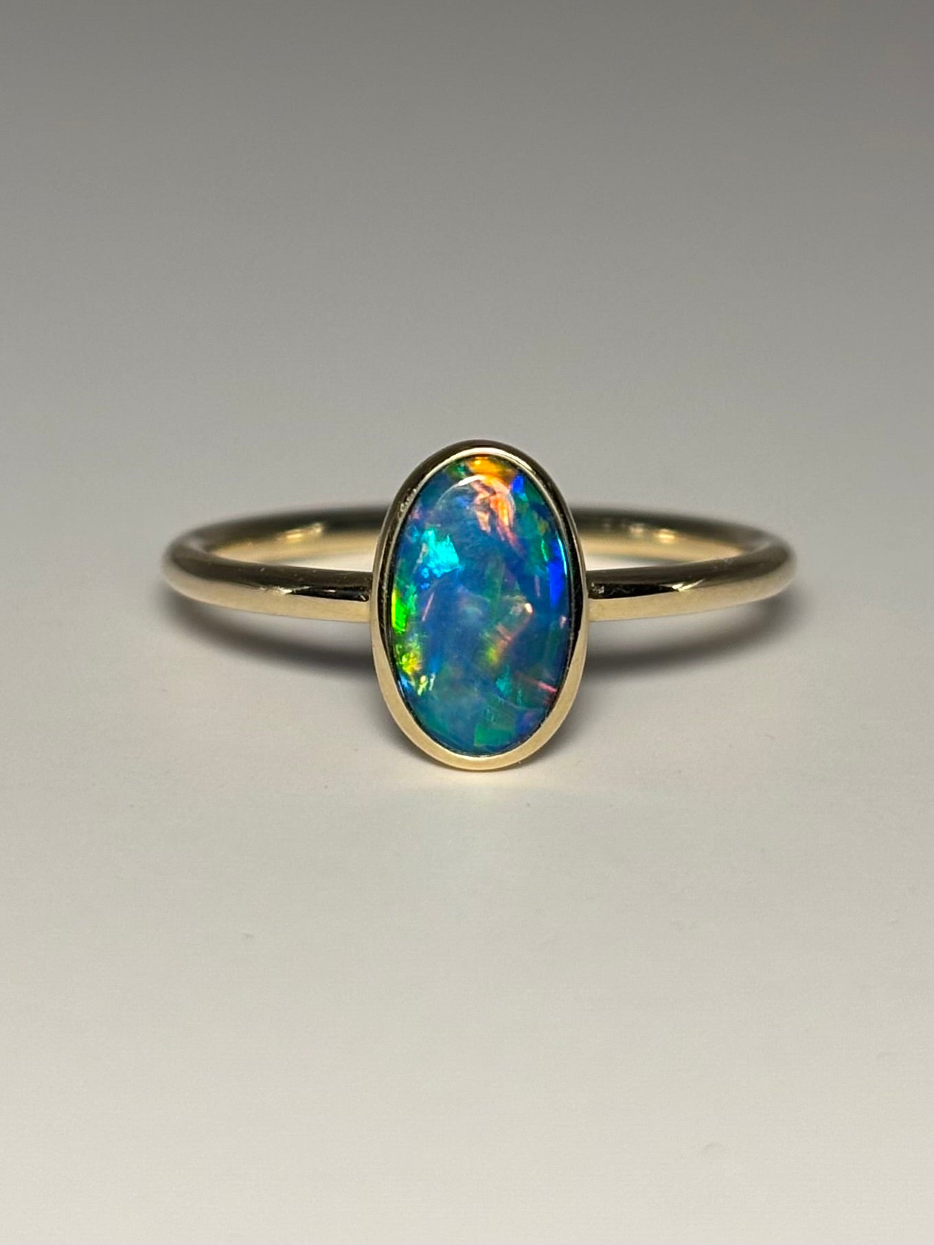 Eclipse Doublet - 9k gold ring, size 5.5, K