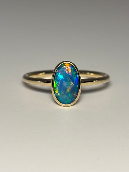 Eclipse Doublet - 9k gold ring, size 5.5, K